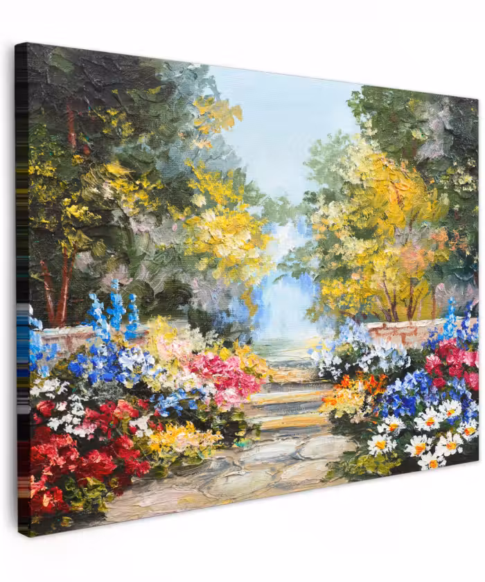 Canvas schilderij - Schilderij - Bloemen - Natuur - Olieverf