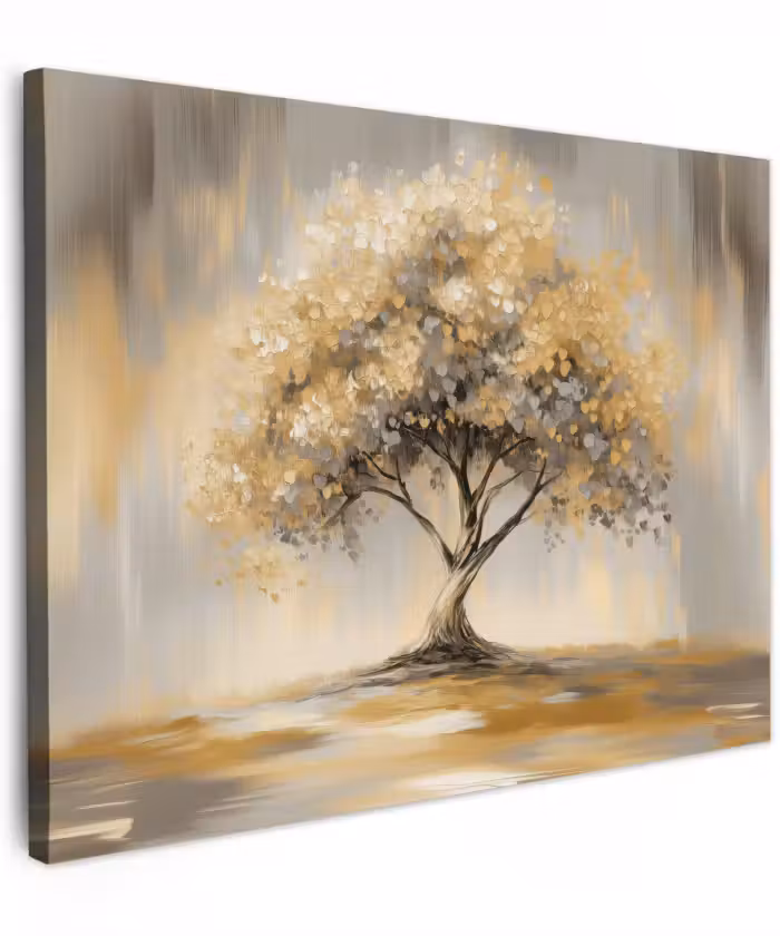 Canvas schilderij - Schilderij - Boom - Abstract - Bladeren