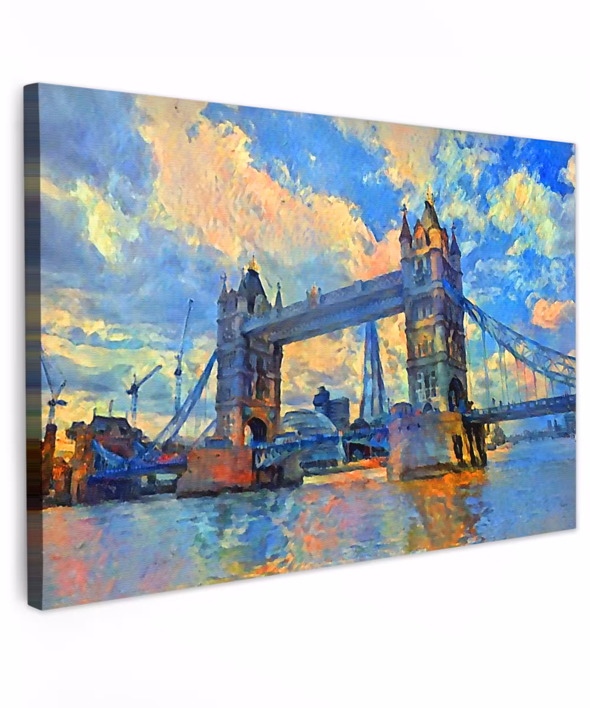 Canvas schilderij - Schilderij - Londen - Brug - Olieverf
