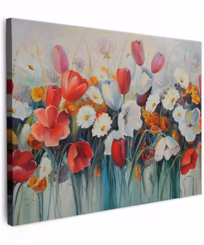 Canvas schilderij - Schilderij - Olieverf - Bloemen