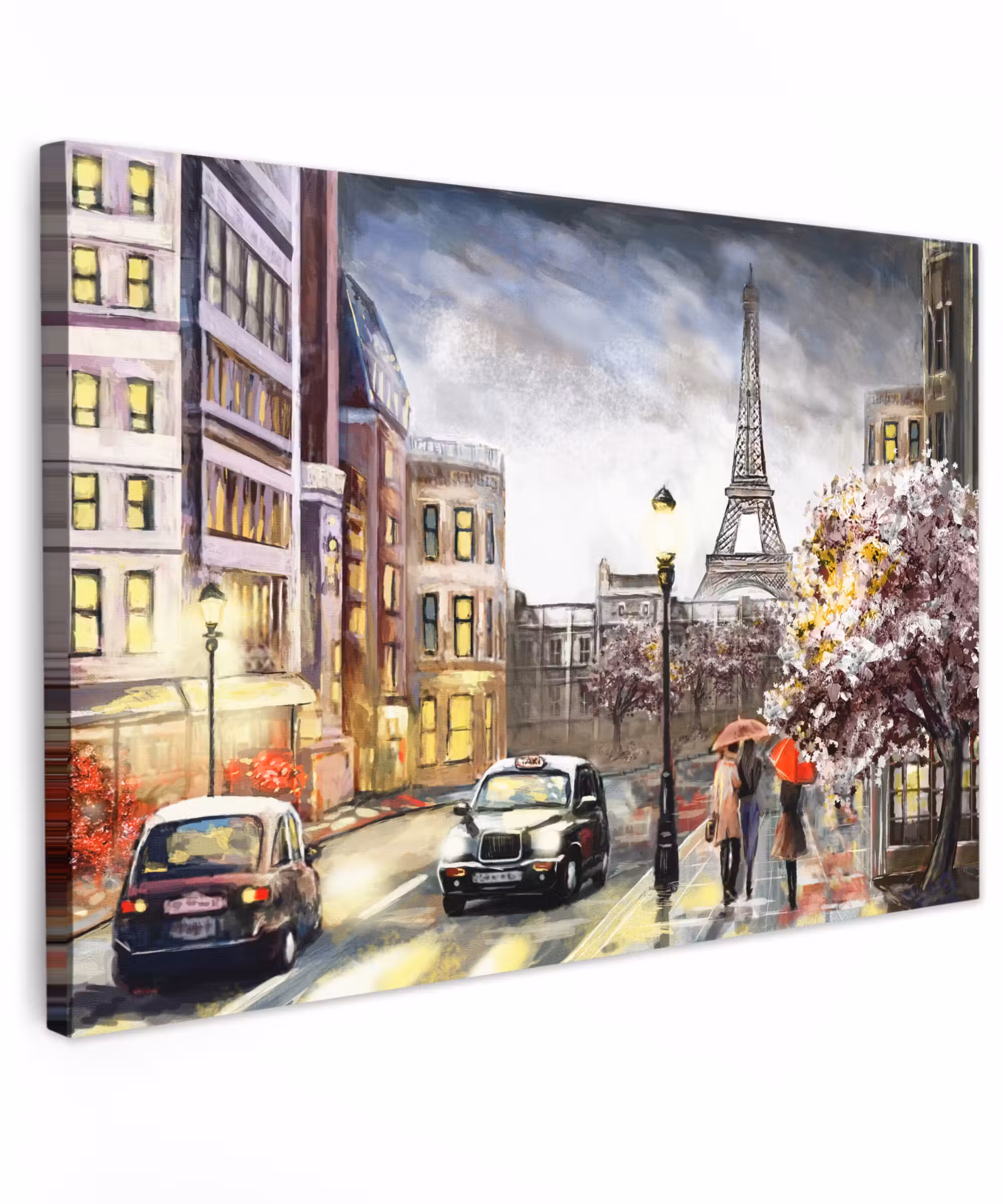 Canvas schilderij - Schilderij - Parijs - Frankrijk - Olieverf
