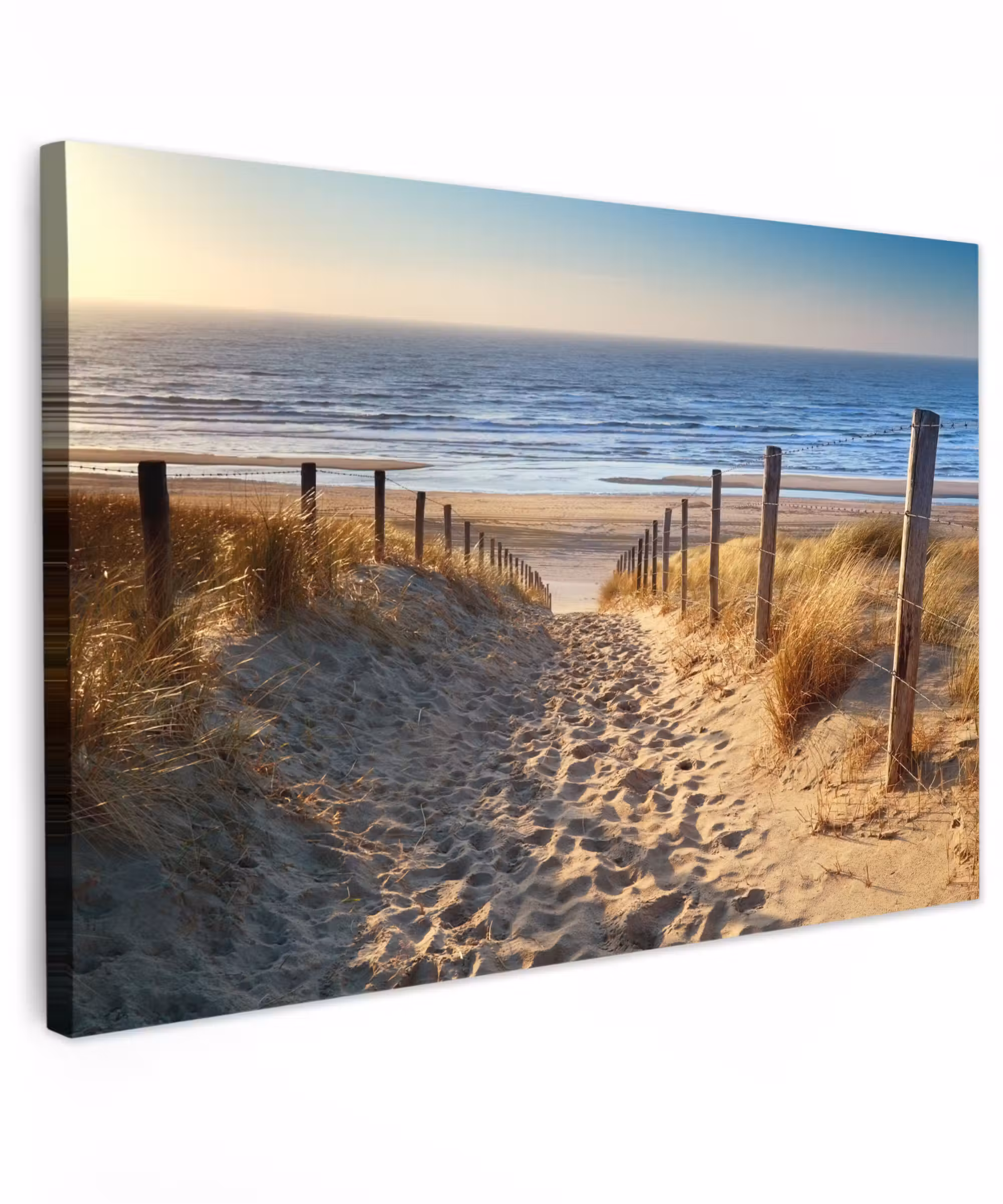 Canvas schilderij - Strand - Zee - Nederland - Duinen - Zon
