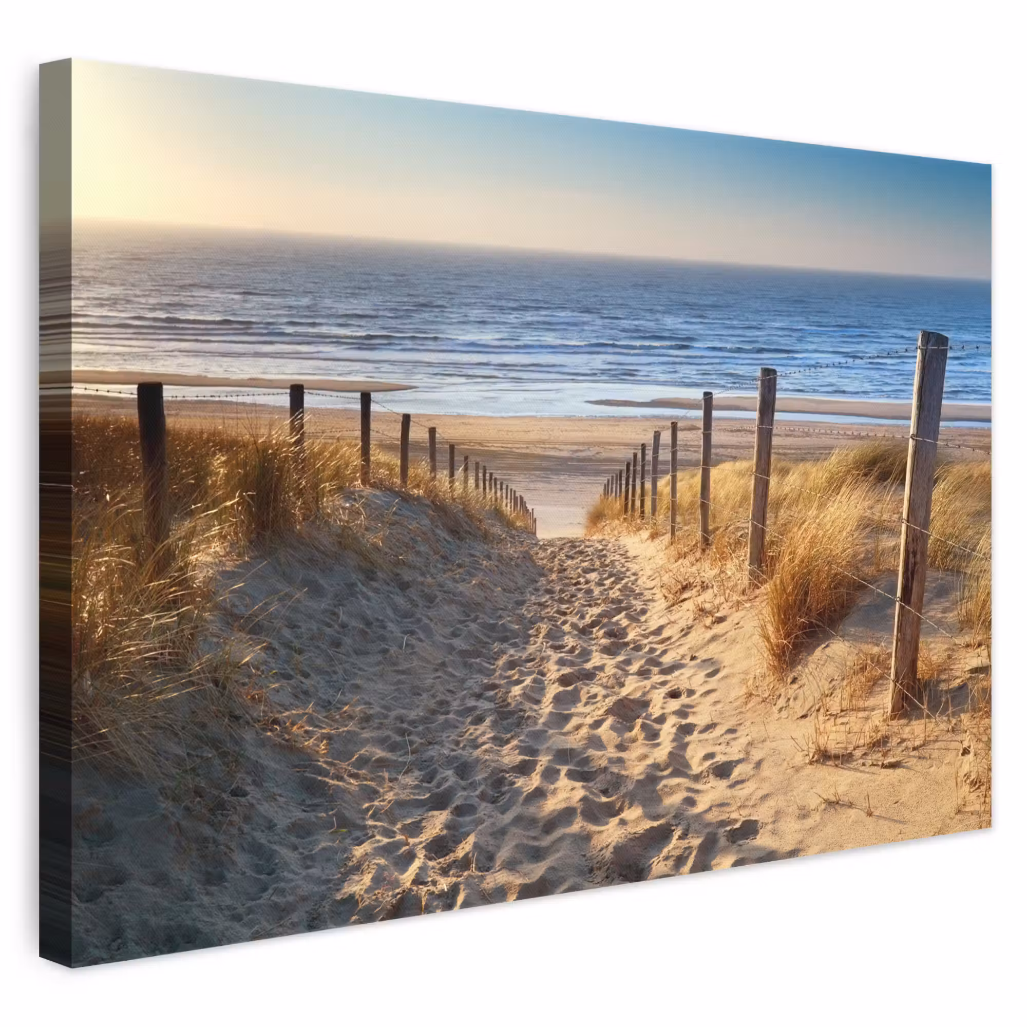 Canvas schilderij - Strand - Zee - Nederland - Duinen - Zon