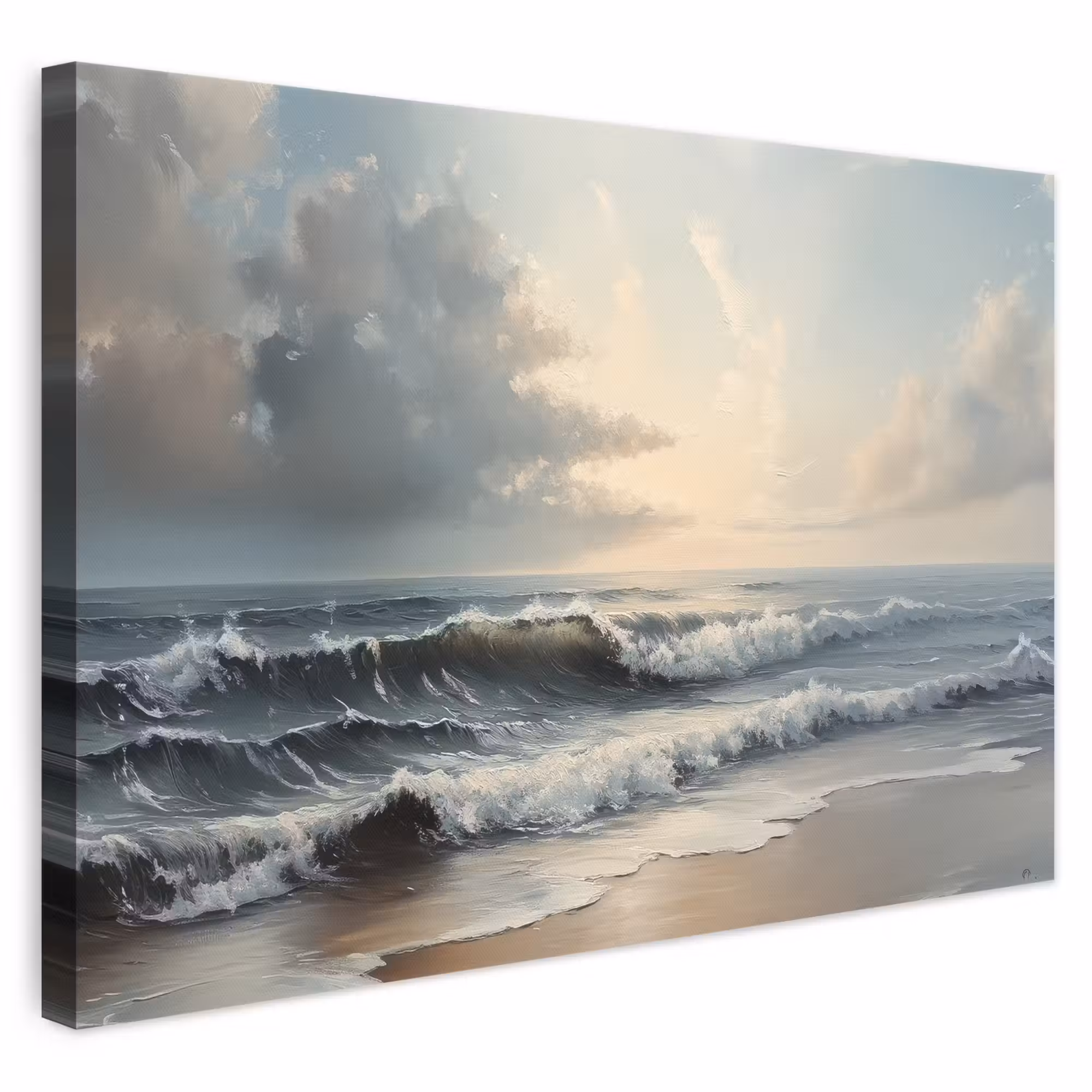 Canvas schilderij - Strand - Zee - Zonsondergang