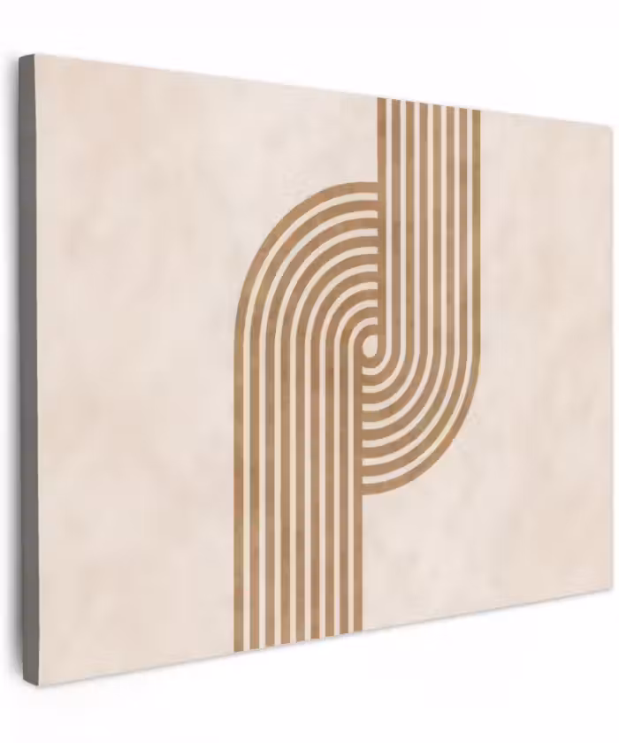 Canvas schilderij - Symmetrische bocht - Koperkleurig