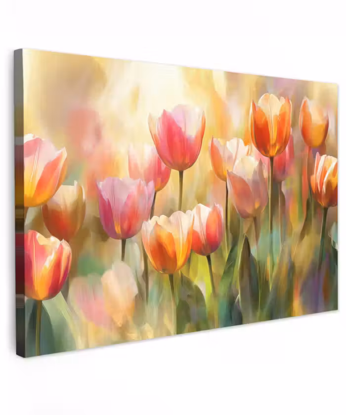 Canvas schilderij - Tulpen - Sprookjesachtig - Kleurrijk
