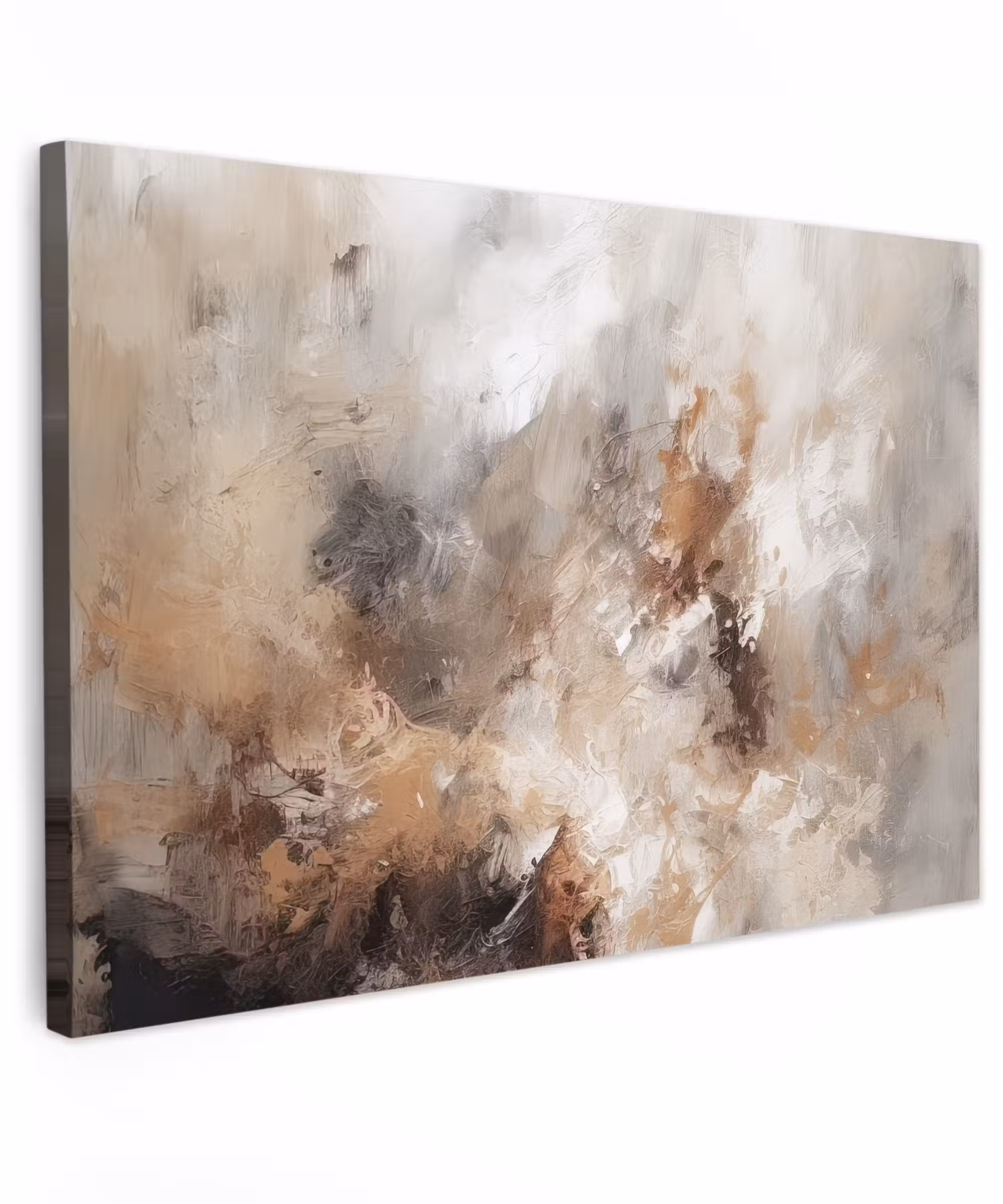 Canvas schilderij - Verf - Abstract - Beige - Kunst
