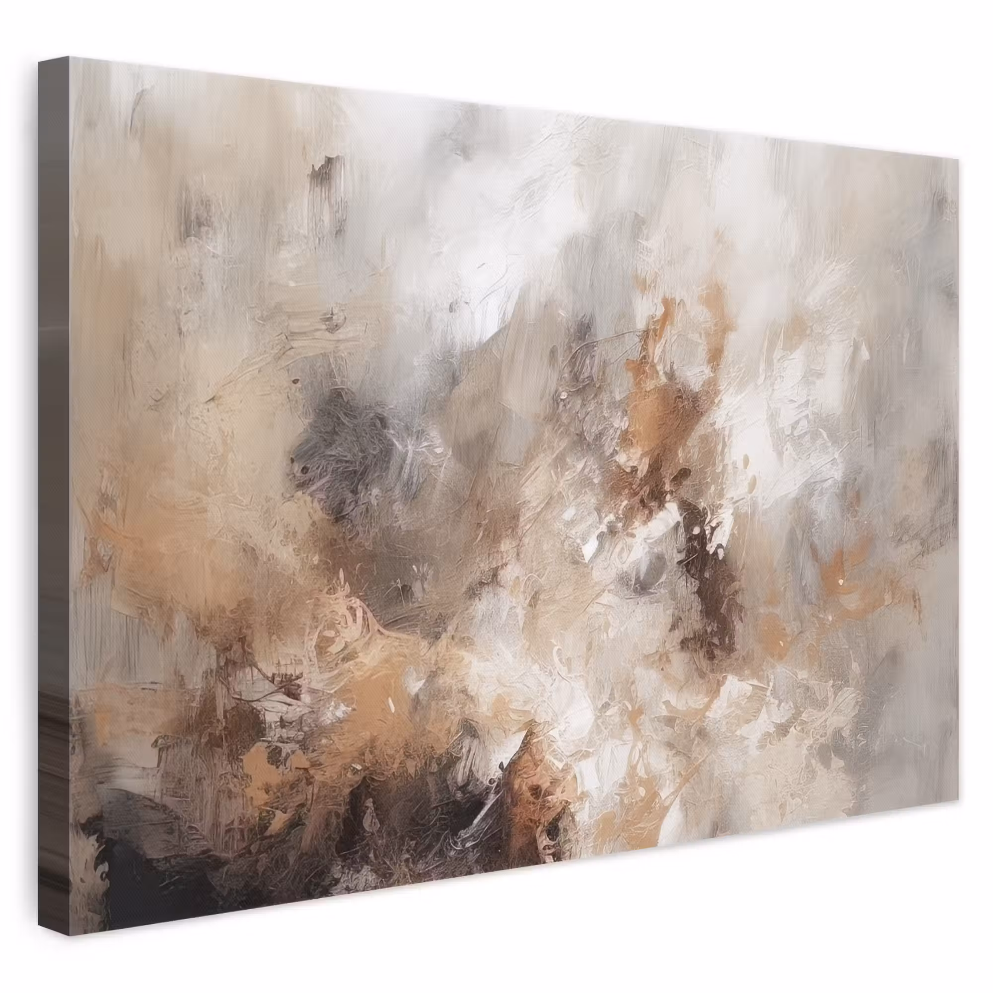 Canvas schilderij - Verf - Abstract - Beige - Kunst