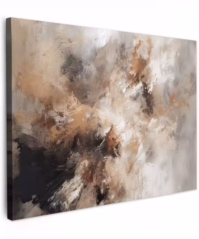 Canvas schilderij - Verf - Abstract - Beige - Kunst