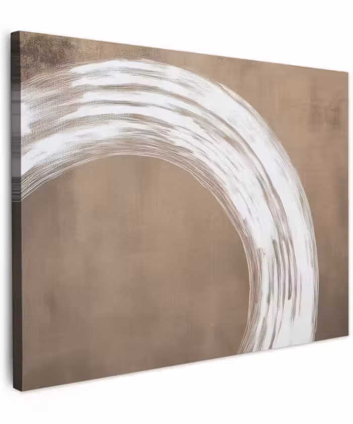 Canvas schilderij - Verf - Bruin - Japandi