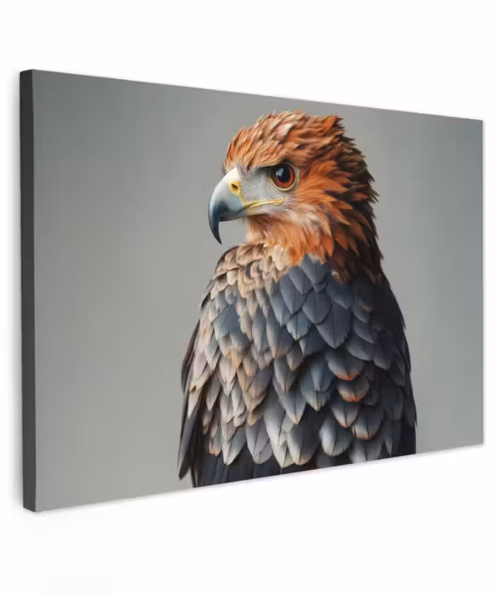 Canvas schilderij - Vogel - Realistisch - Veren - Bruin