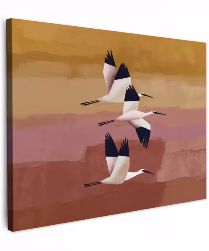 Canvas schilderij - Vogels - Snavel - Abstract