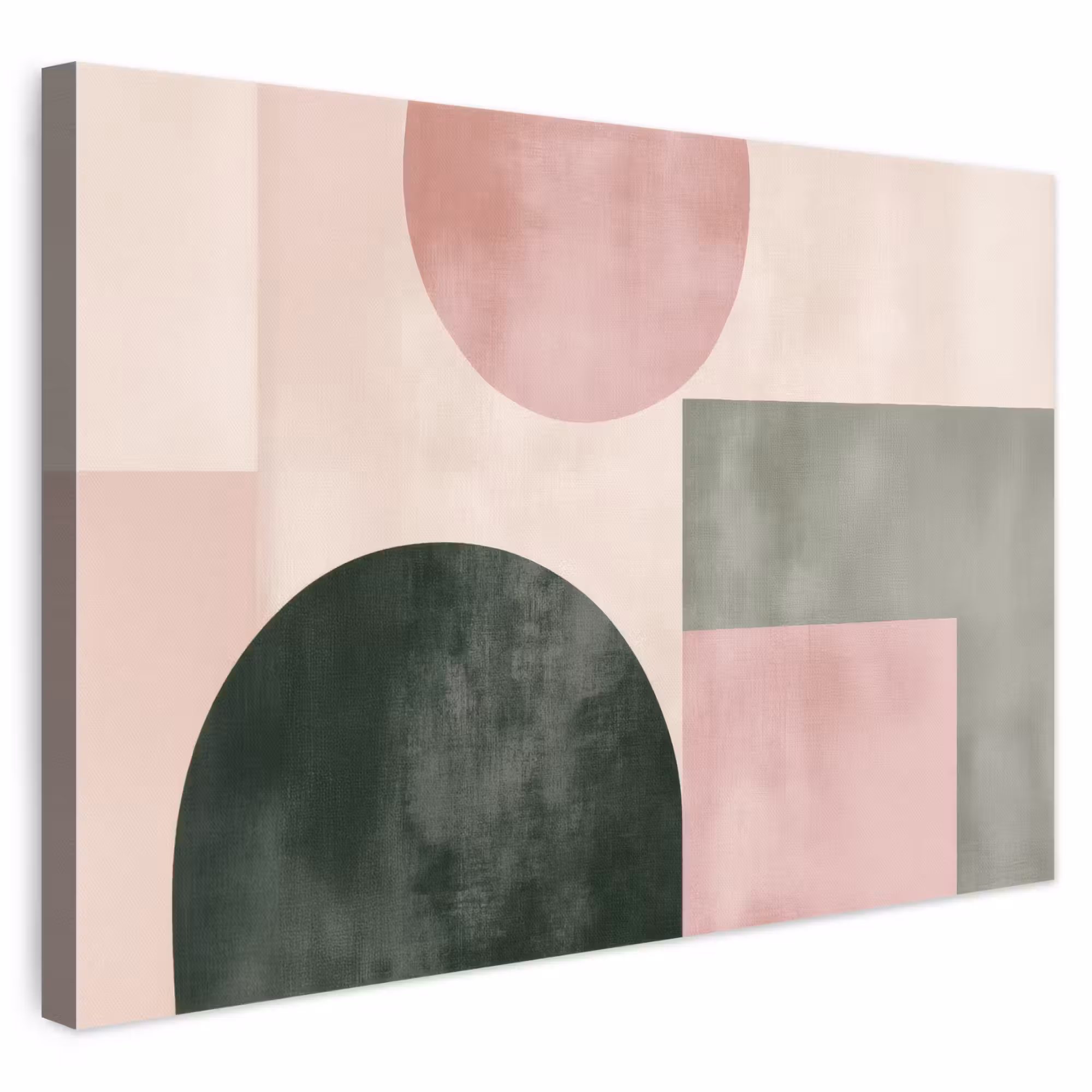 Canvas schilderij - Vormen - Abstract - Cirkel - Zwart