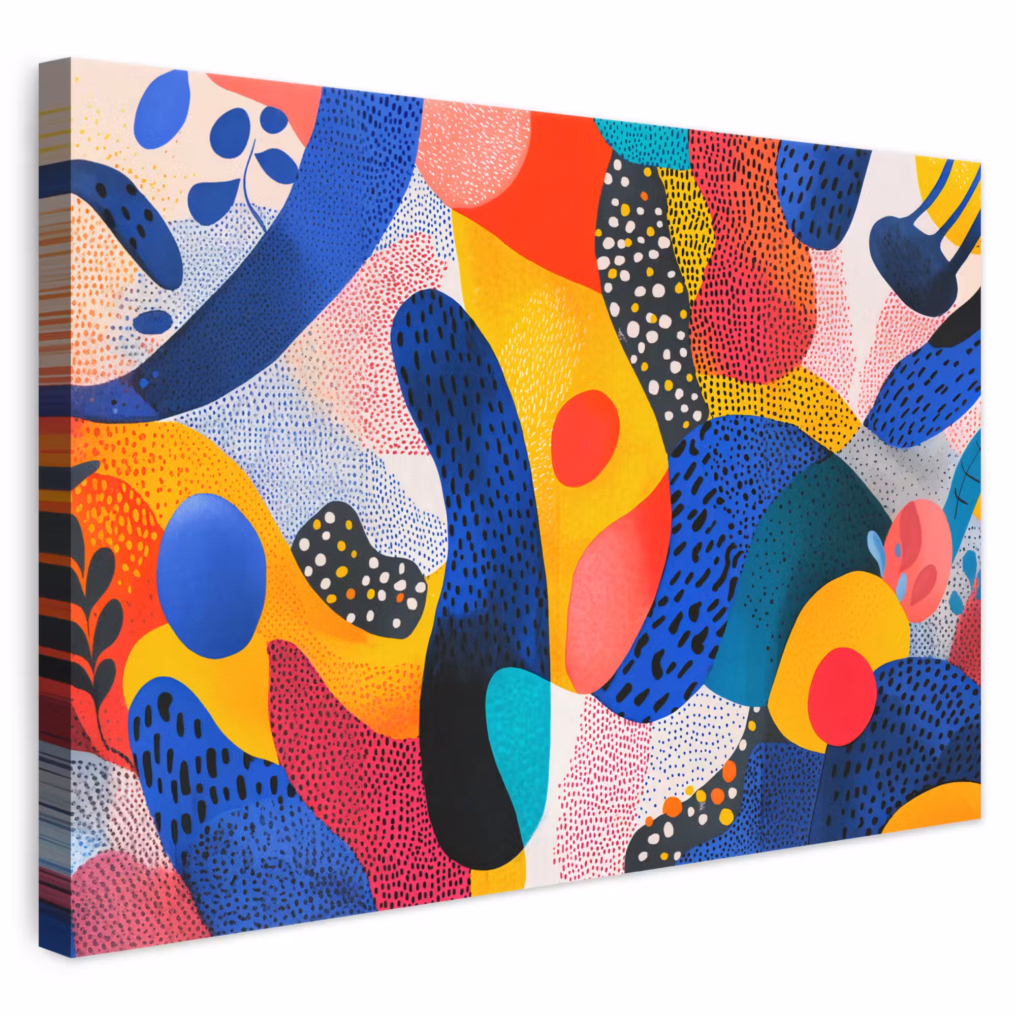 Canvas schilderij - Vormen - Abstract - Stippels - Blauw