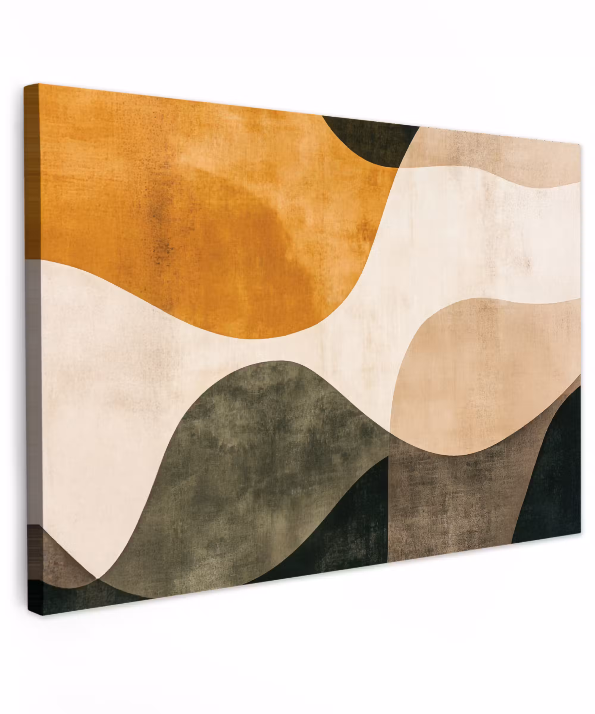 Canvas schilderij - Vormen - Okergeel - Abstract