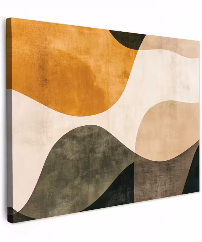 Canvas schilderij - Vormen - Okergeel - Abstract