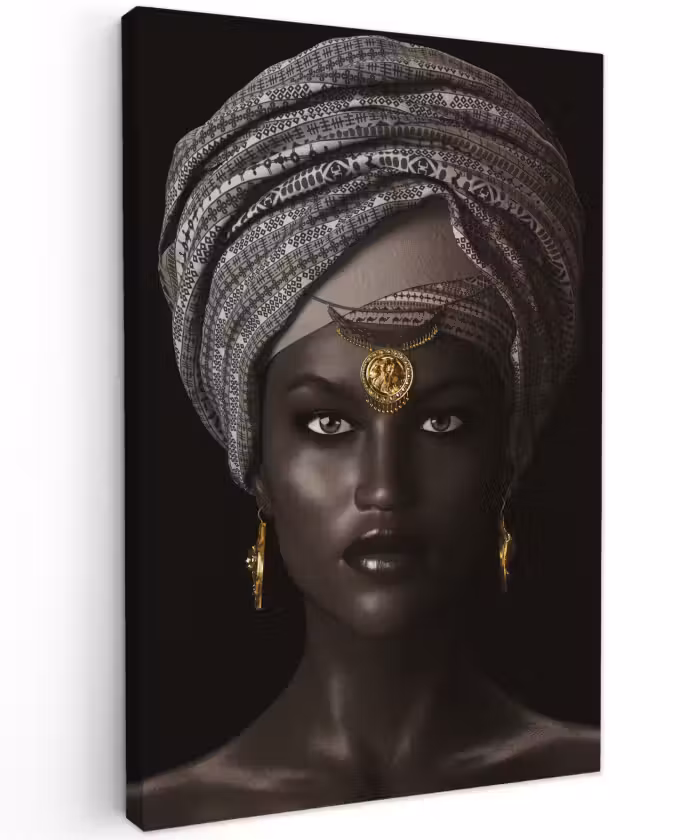 Canvas schilderij - Vrouw - Afrikaans - Goud