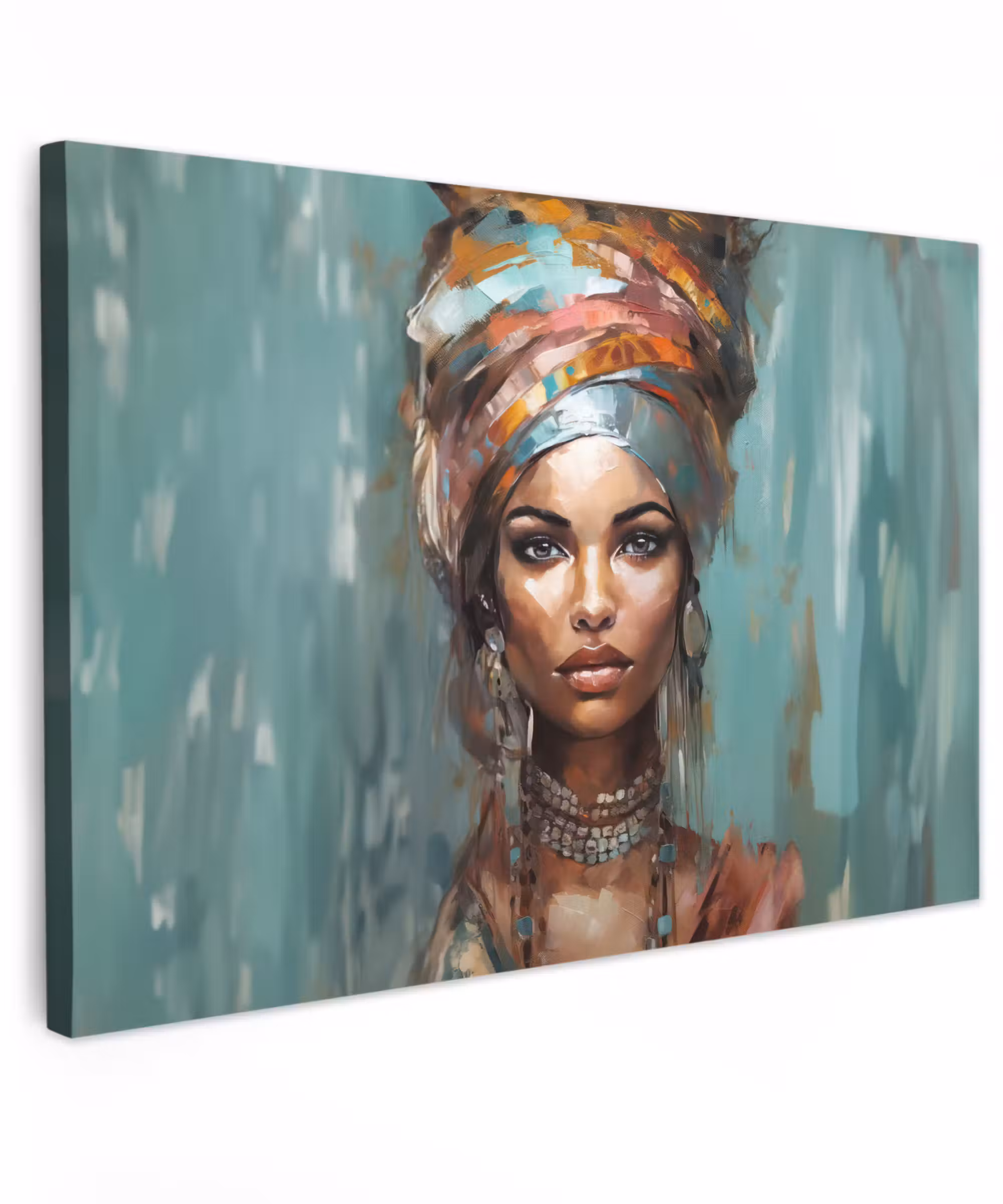 Canvas schilderij - Vrouw - Kunst - Sieraden - Portret