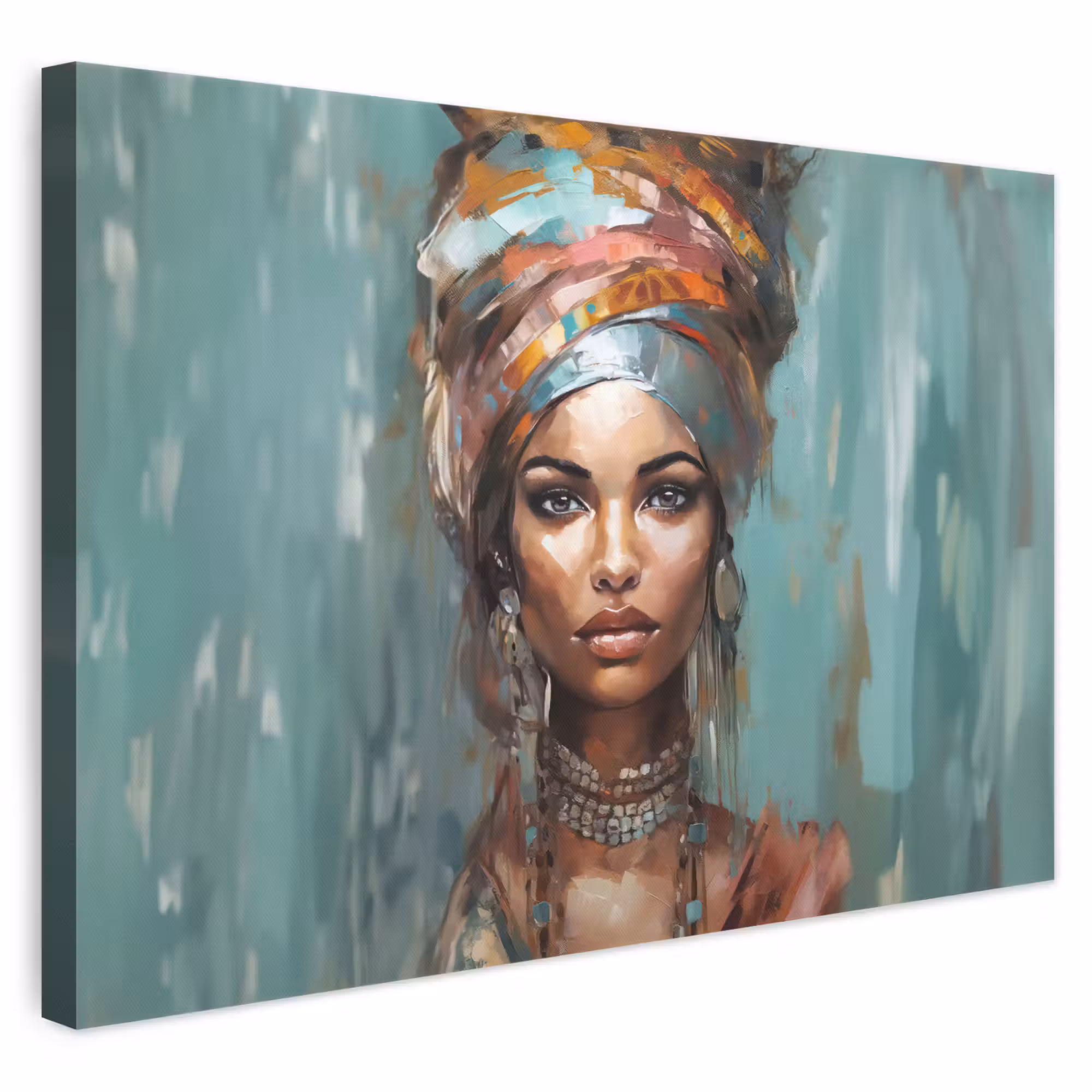 Canvas schilderij - Vrouw - Kunst - Sieraden - Portret