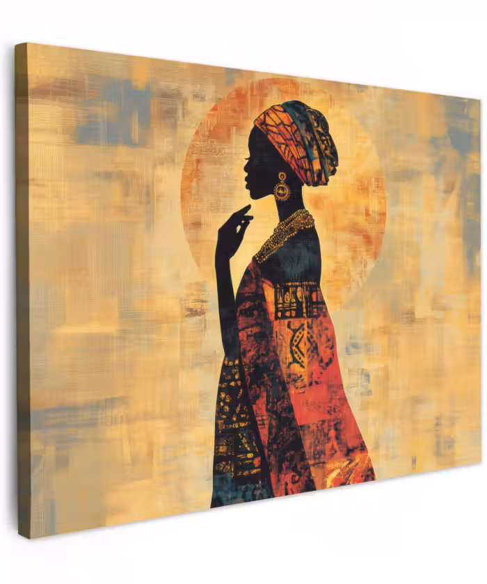 Canvas schilderij - Vrouw - Silhouet - Patronen - Sierlijk