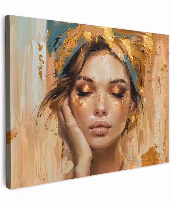 Canvas schilderij - Vrouwen - Portret - Luxe - Goud
