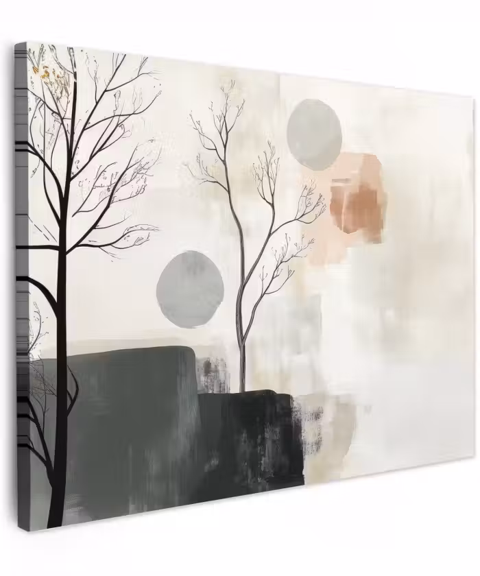 Canvas schilderij - Wabi sabi - Beige - Plant