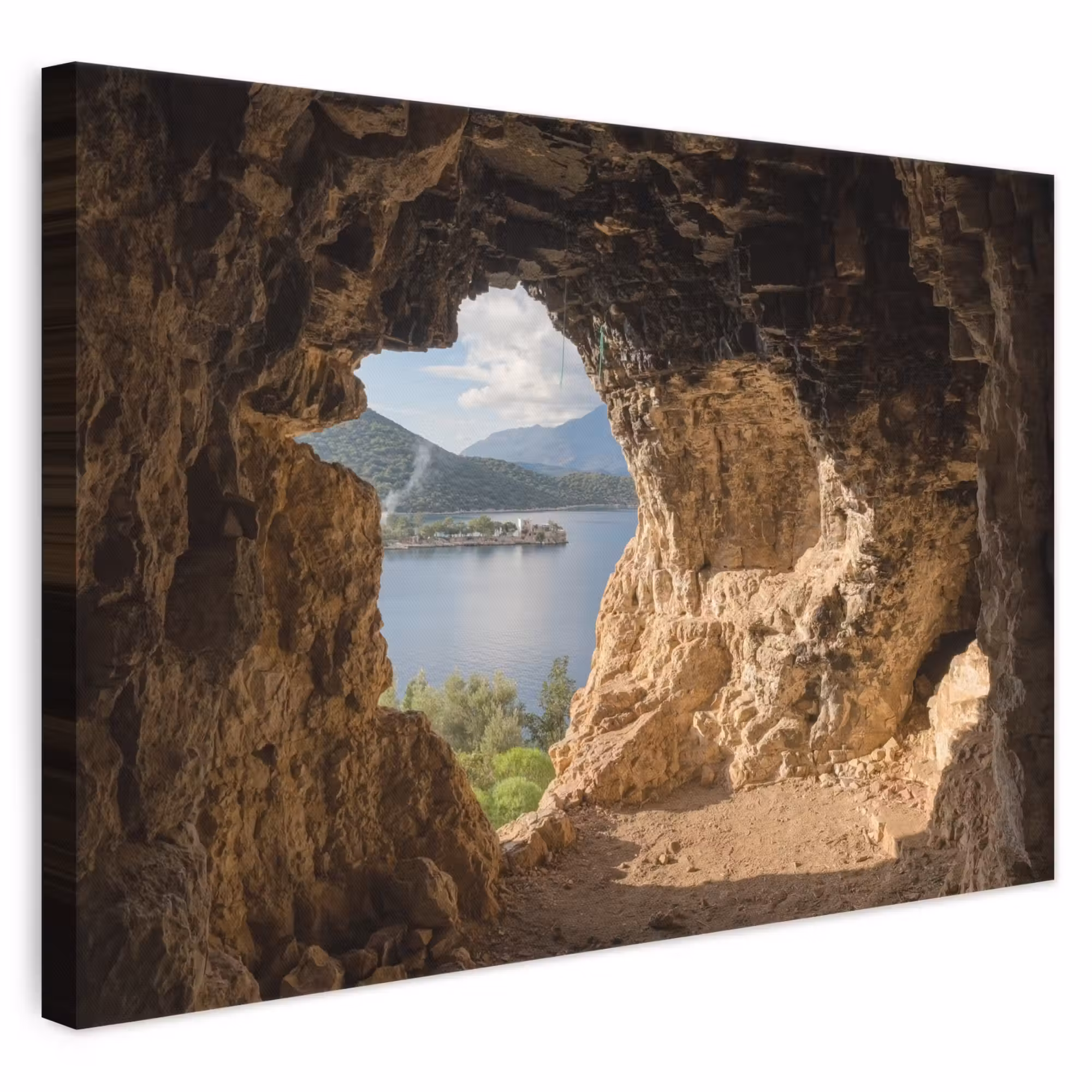 Canvas schilderij - Water - Grot - Natuur - Landschap