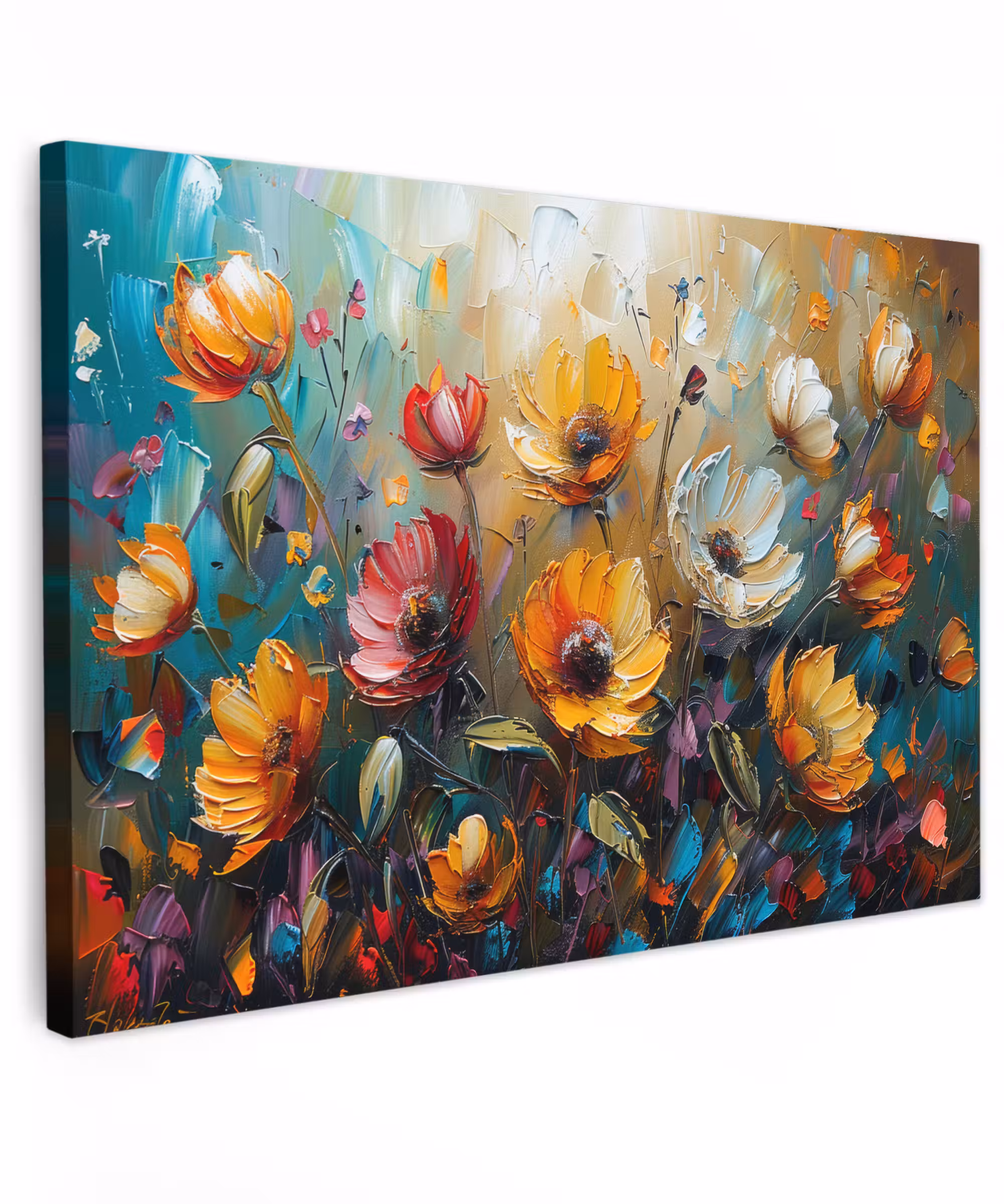 Canvas schilderij - Watercolor - Bloemen - Kunst - Modern