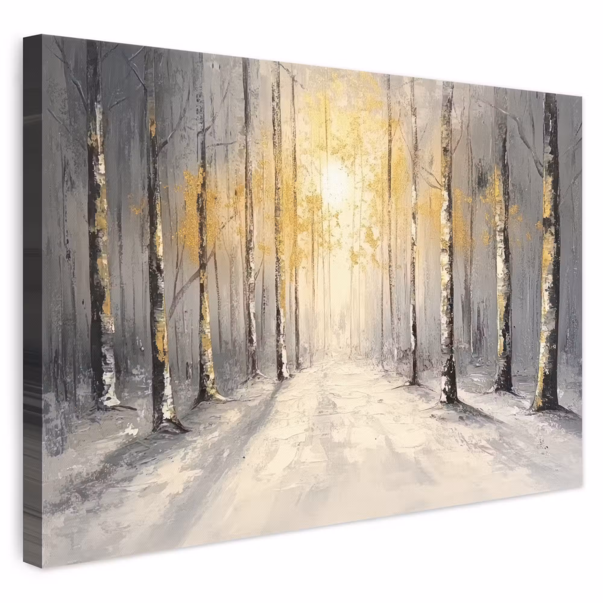 Canvas schilderij - Winter - Abstract - Sneeuw - Natuur - Zon
