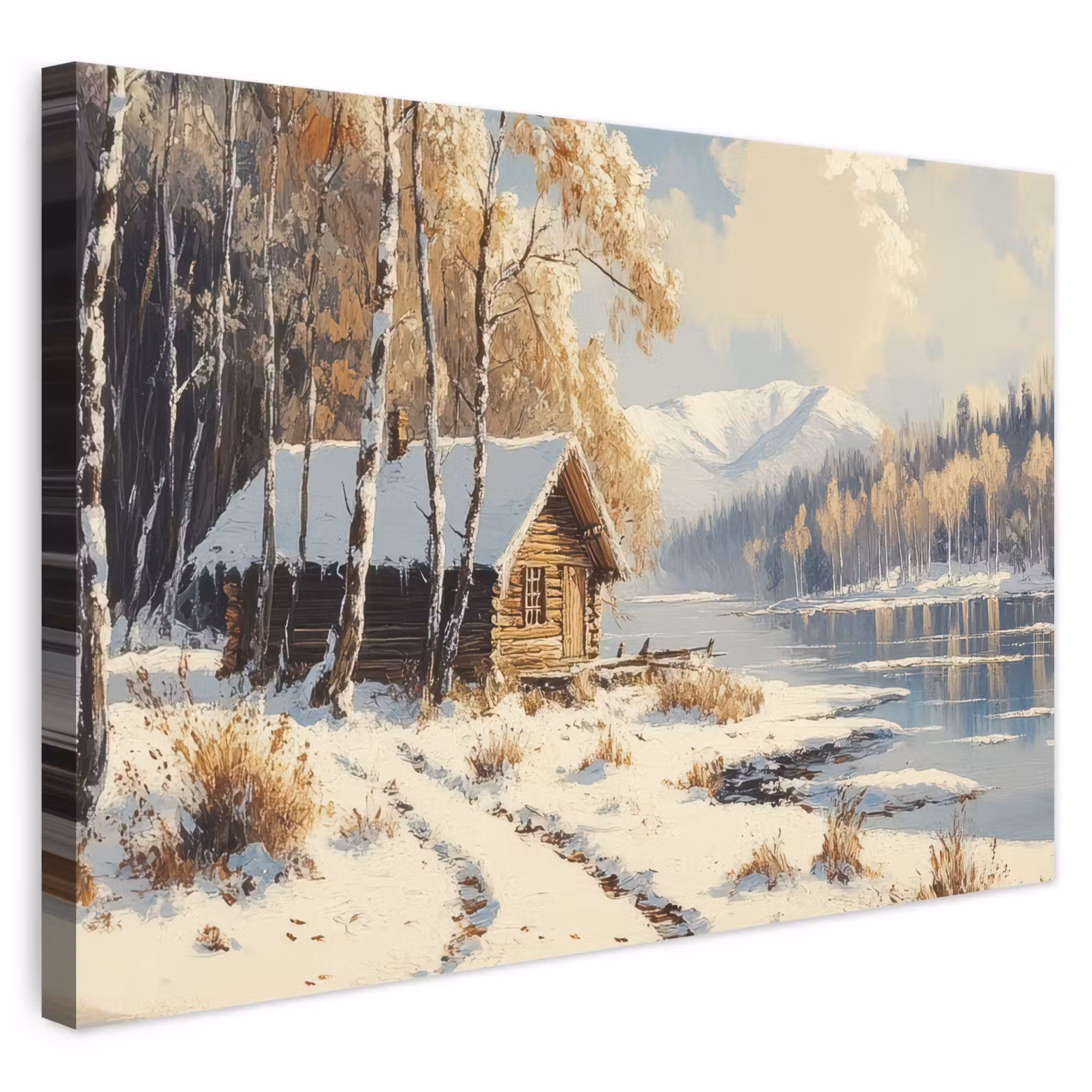 Canvas schilderij - Winter - Sneeuw - Huis - Natuur