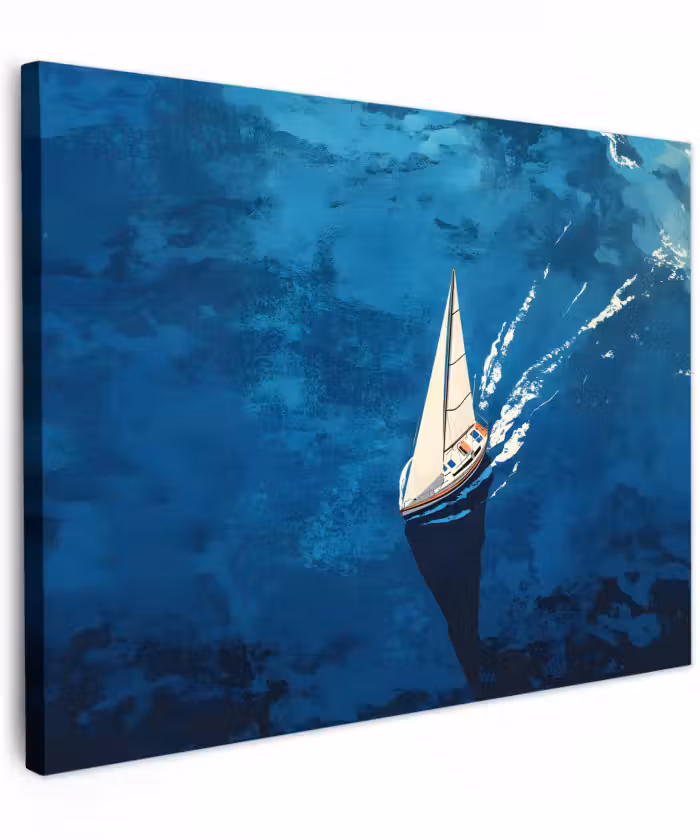 Canvas schilderij - Zeilboot - Water - Abstract - Schaduw