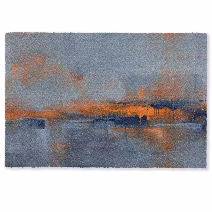 Deurmat - Abstract - Kleuren - Modern - Oranje - Grijs
