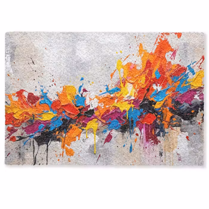 Deurmat - Abstract - Schilderij - Kleurrijk - Dynamisch