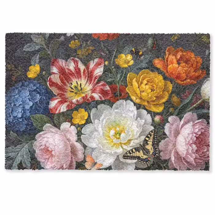 Deurmat - Bloemen - Boeket - Klassiek - Kleurrijk - Natuur