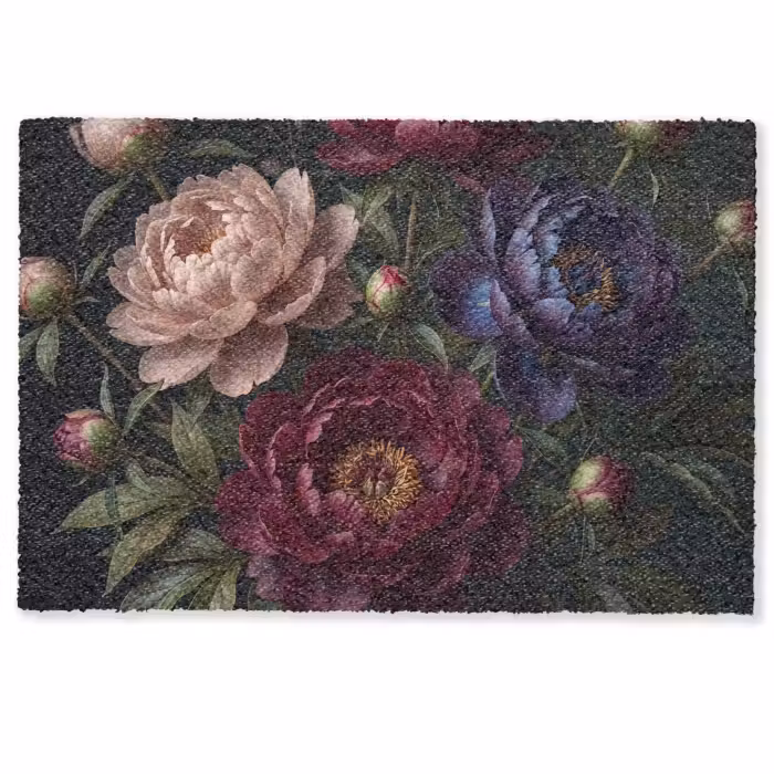 Deurmat - Bloemen - Boeket - Natuur - Modern - Donker