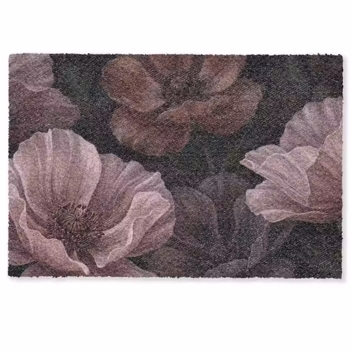 Deurmat - Bloemen - Natuur - Roze - Donker - Modern