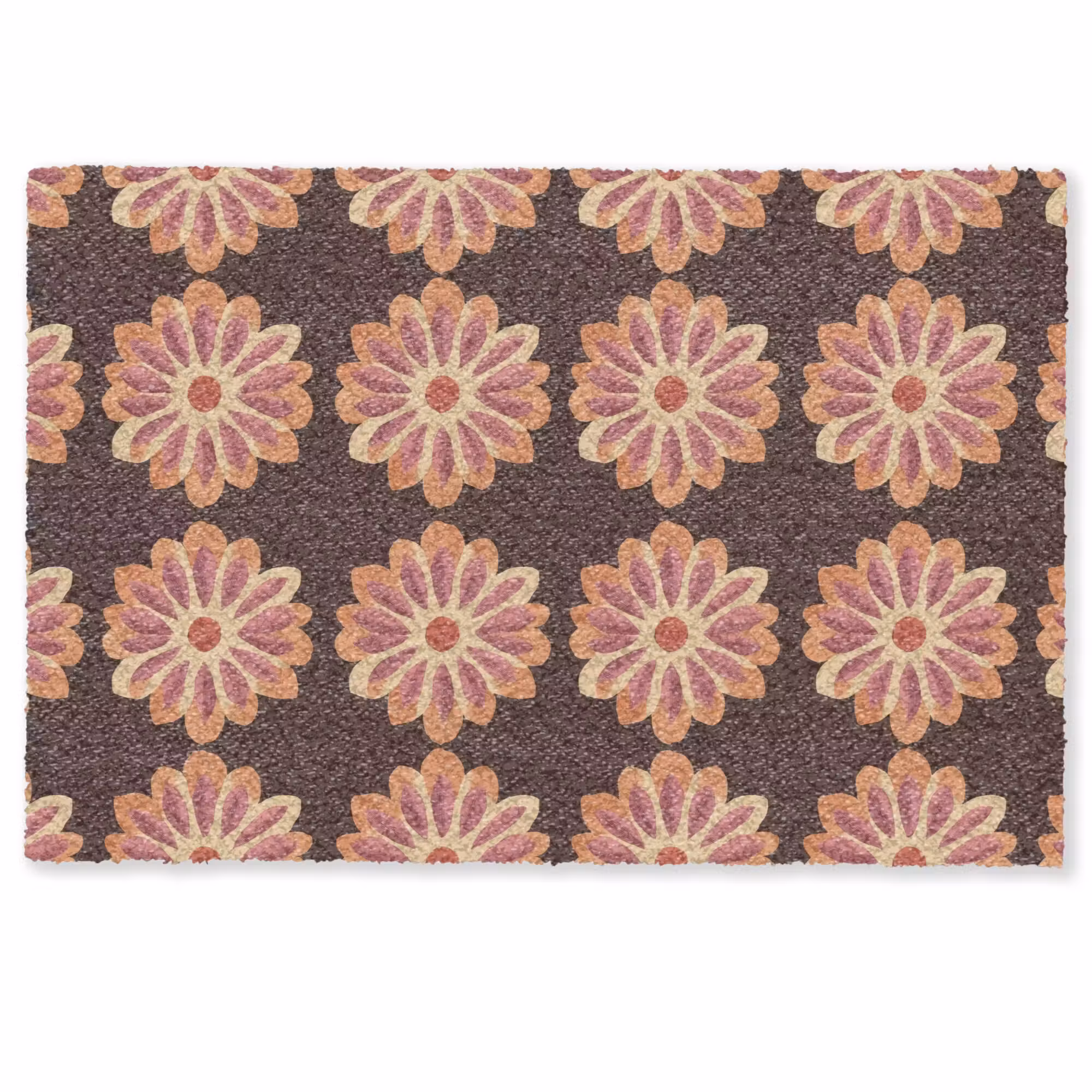 Deurmat - Bloemen - Patroon - Bruin