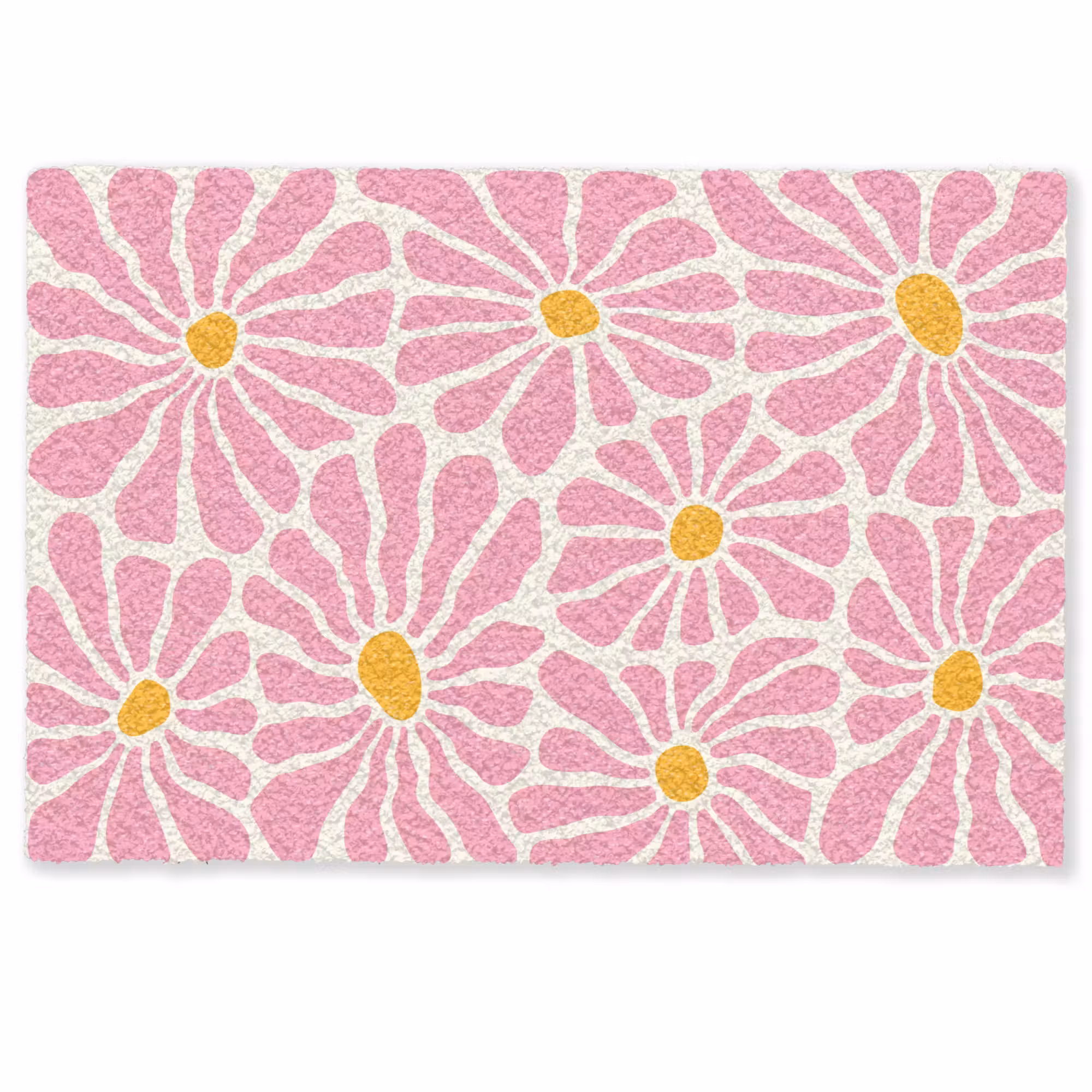 Deurmat - Bloemen - Patroon - Roze - Beige - Oranje
