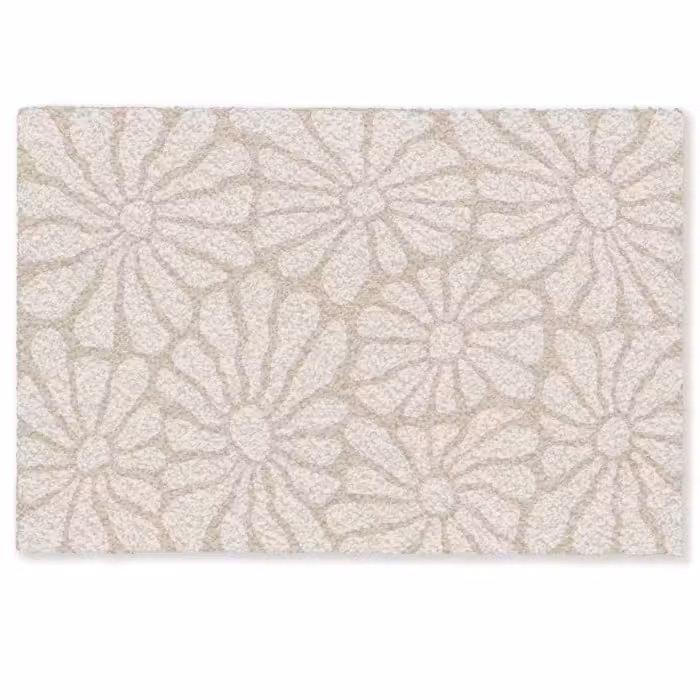 Deurmat - Bloemen - Print - Beige - Bruin - Minimalistisch