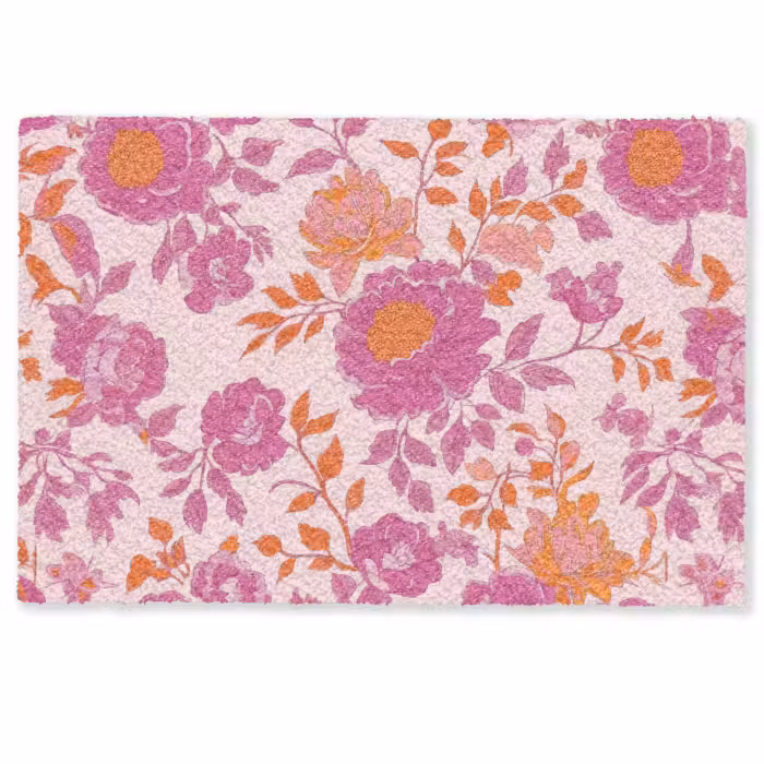 Deurmat - Bloemenpatroon - Roze - Oranje - Bloemen