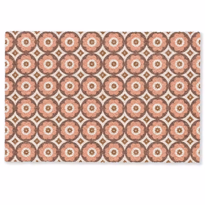 Deurmat - Bloemvormen - Patroon - Roze - Vintage