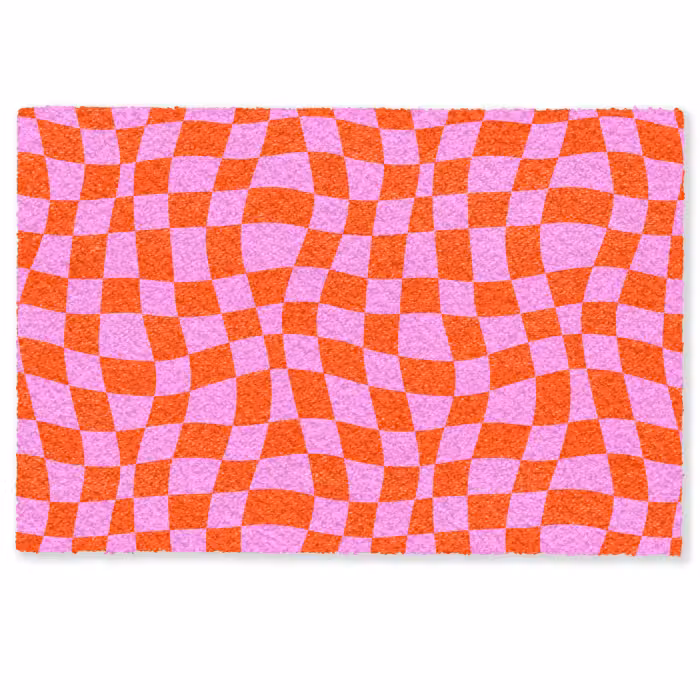 Deurmat - Blokken - Roze - Rood - Patroon