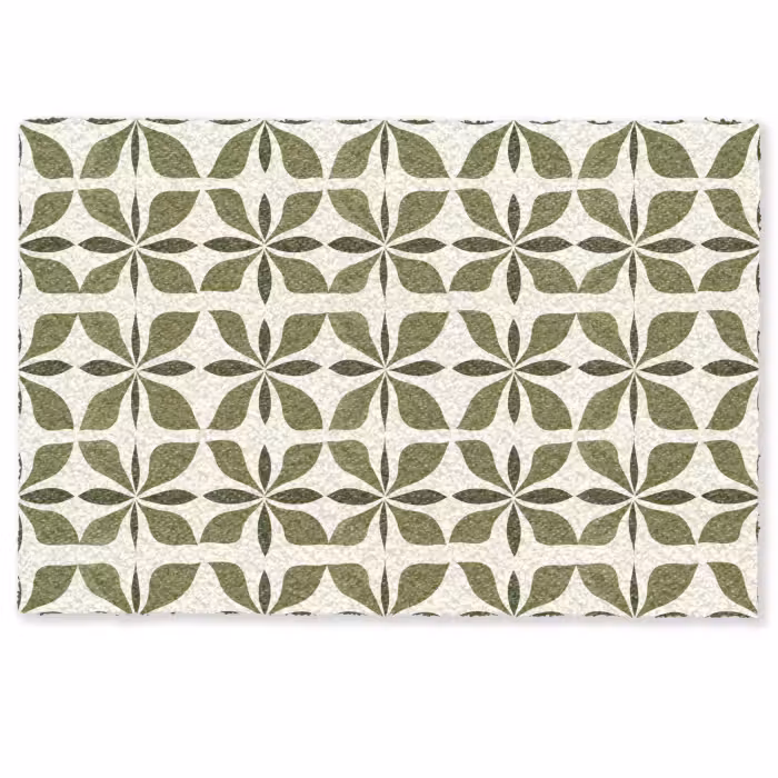 Deurmat - Botanisch - Retro - Groen