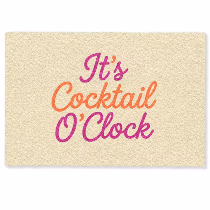 Deurmat - Cocktail O'Clock - Geel - Retro