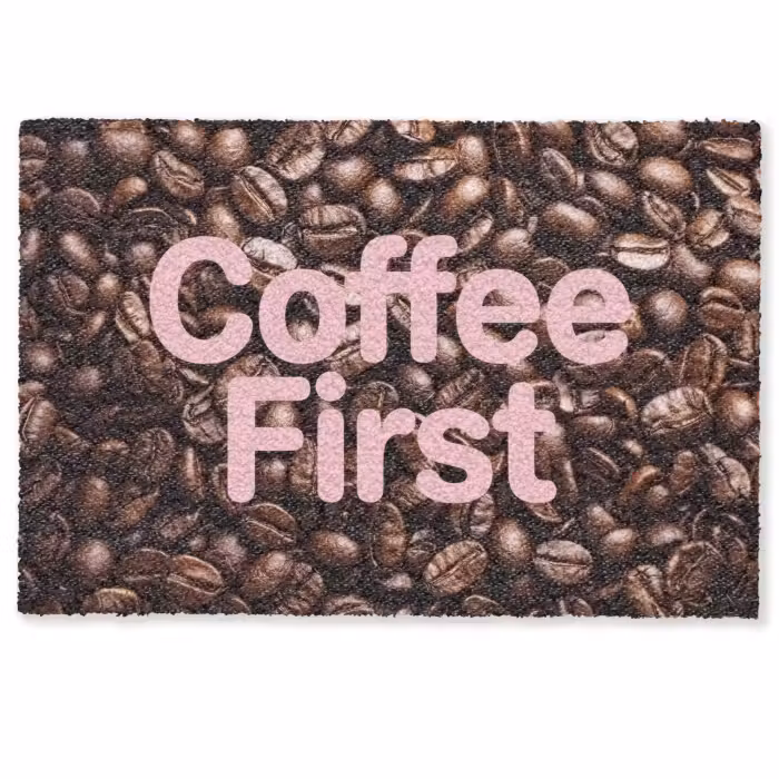 Deurmat - Coffee First - Koffiebonen - Roze
