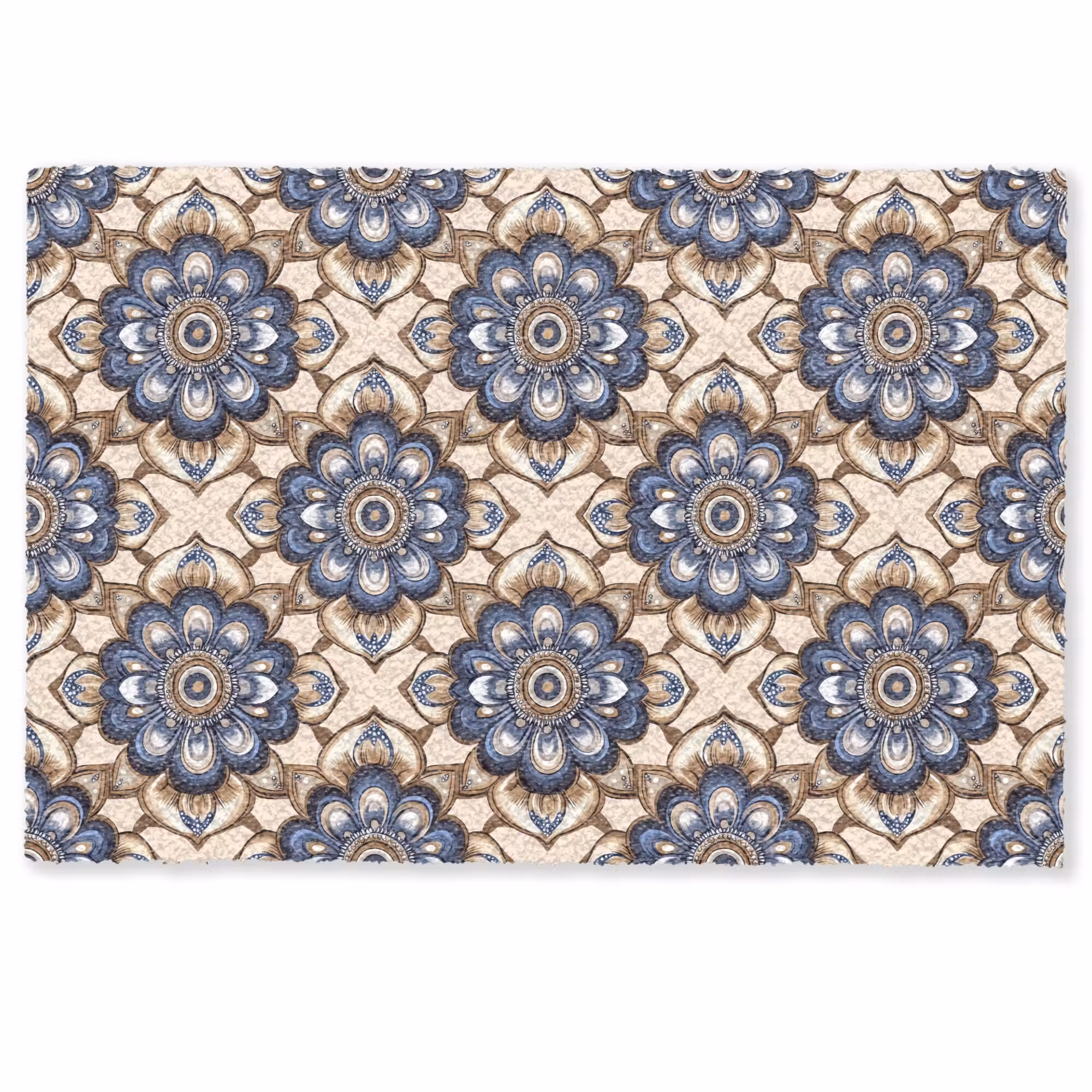 Deurmat - Floraal - Ornament - Blauw