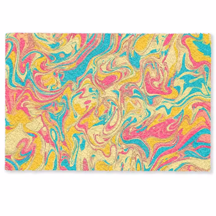 Deurmat - Geel - Roze - Blauw - Retro