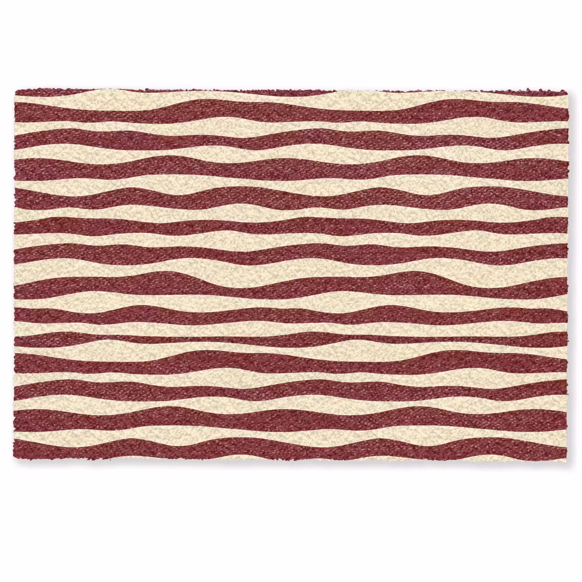 Deurmat - Golven - Rood - Patroon - Crème