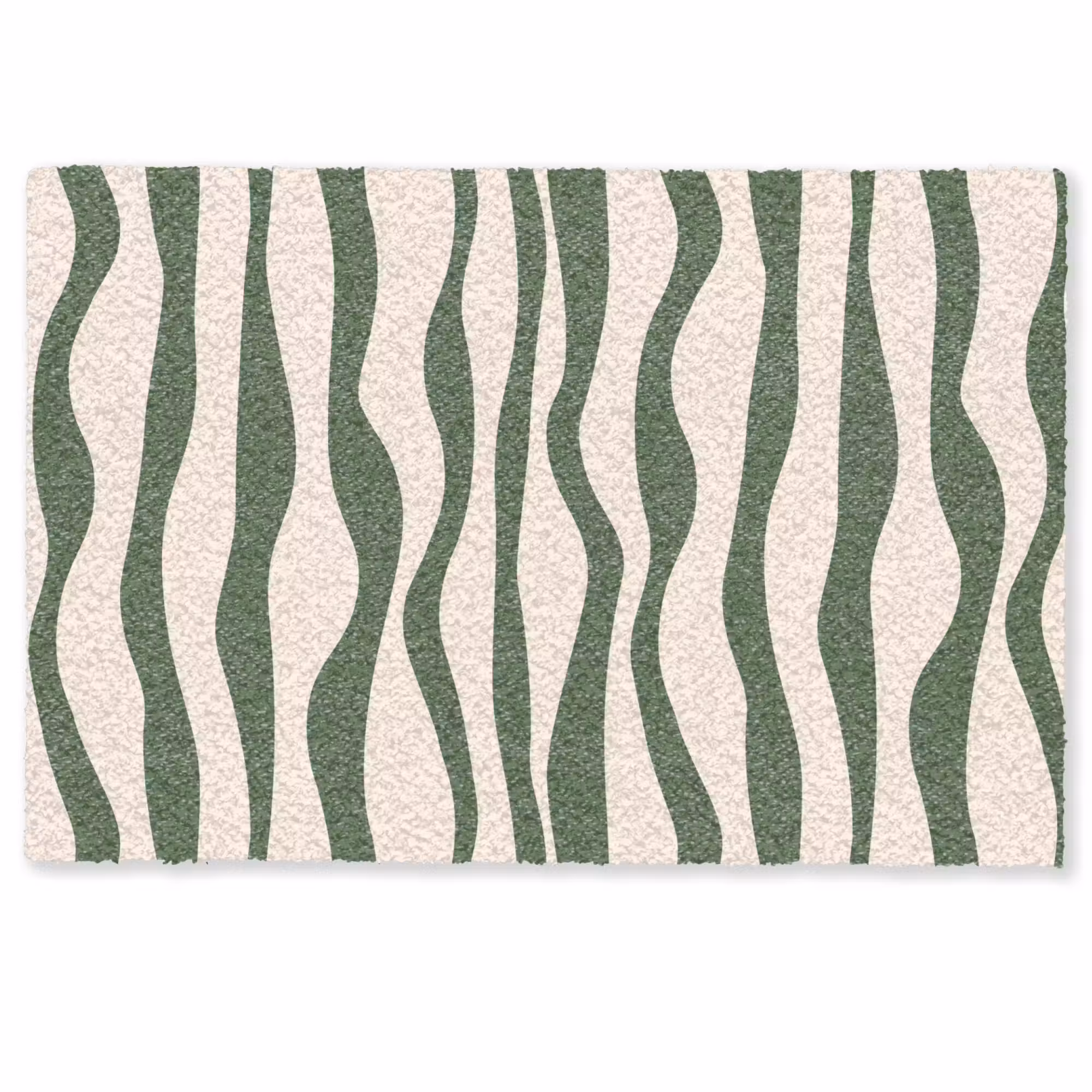 Deurmat - Golvende lijnen - Beige - Groen - Strepen - Abstract