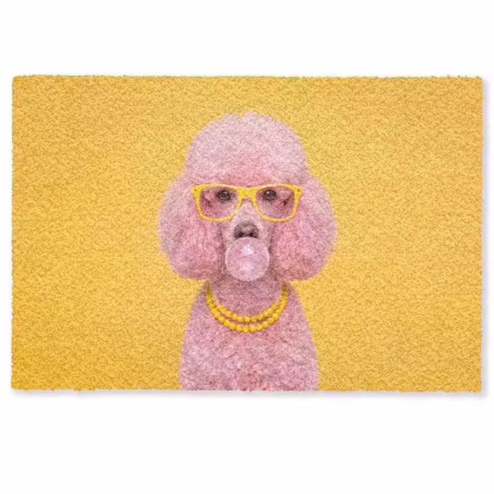 Deurmat - Hond - Kauwgum - Dieren - Modern - Roze